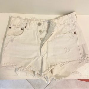 Zara white jean shorts